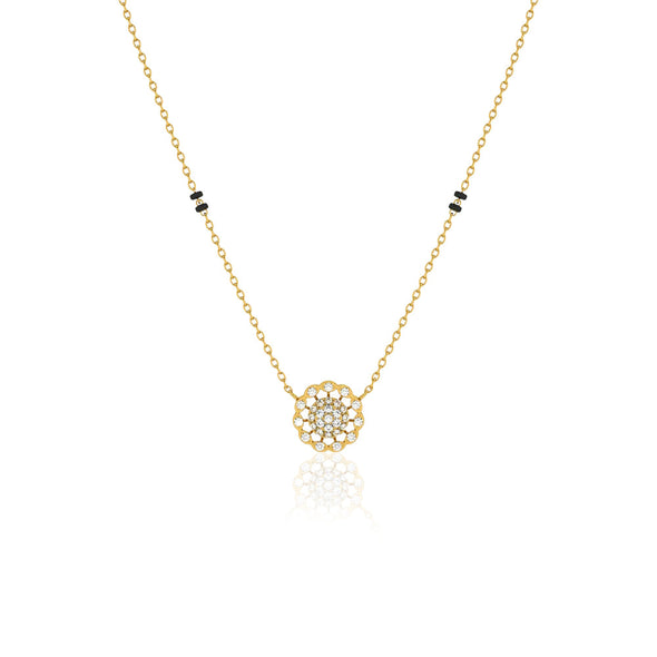 Floral Cluster Mangalsutra – Sterling Silver Gold Plated