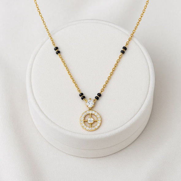 Dual-Layer Drop Mangalsutra – Sterling Silver Gold Plated