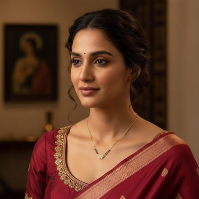 Butterfly Motif Mangalsutra – Sterling Silver Gold Plated