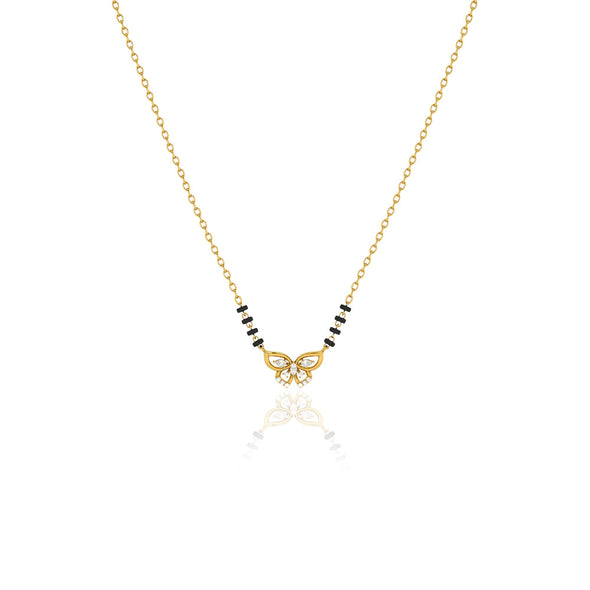 Butterfly Motif Mangalsutra – Sterling Silver Gold Plated