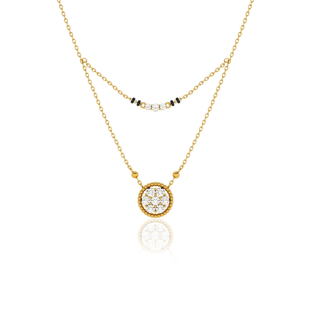 Dual-Layer Mangalsutra – Sterling Silver Gold Plated
