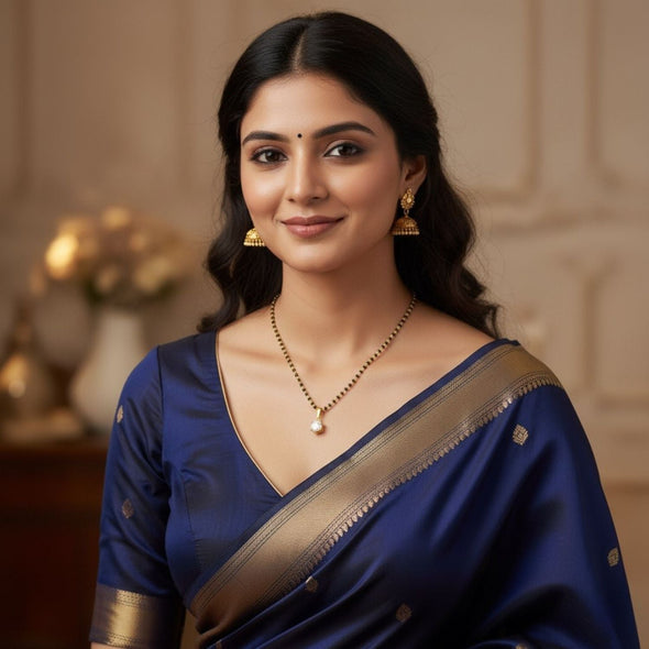 Solitaire Mangalsutra – Sterling Silver Gold Plated