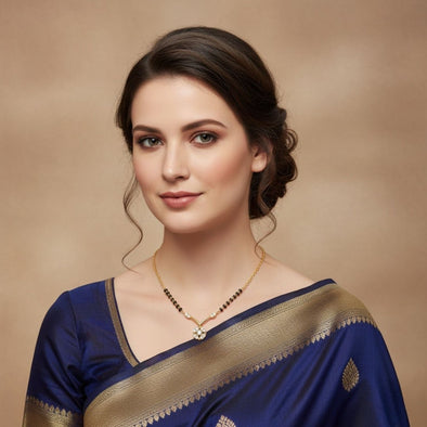 Floral Mangalsutra – Sterling Silver Gold Plated