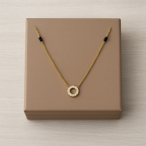Circle Mangalsutra –  Sterling Silver Gold-Plated