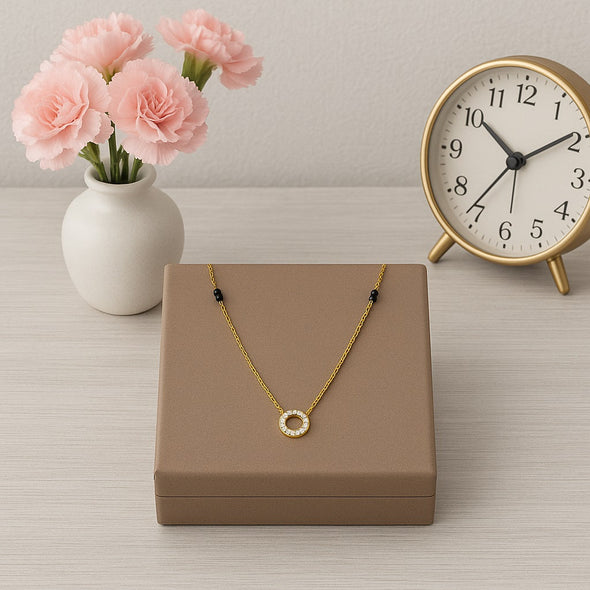 Circle Mangalsutra –  Sterling Silver Gold-Plated