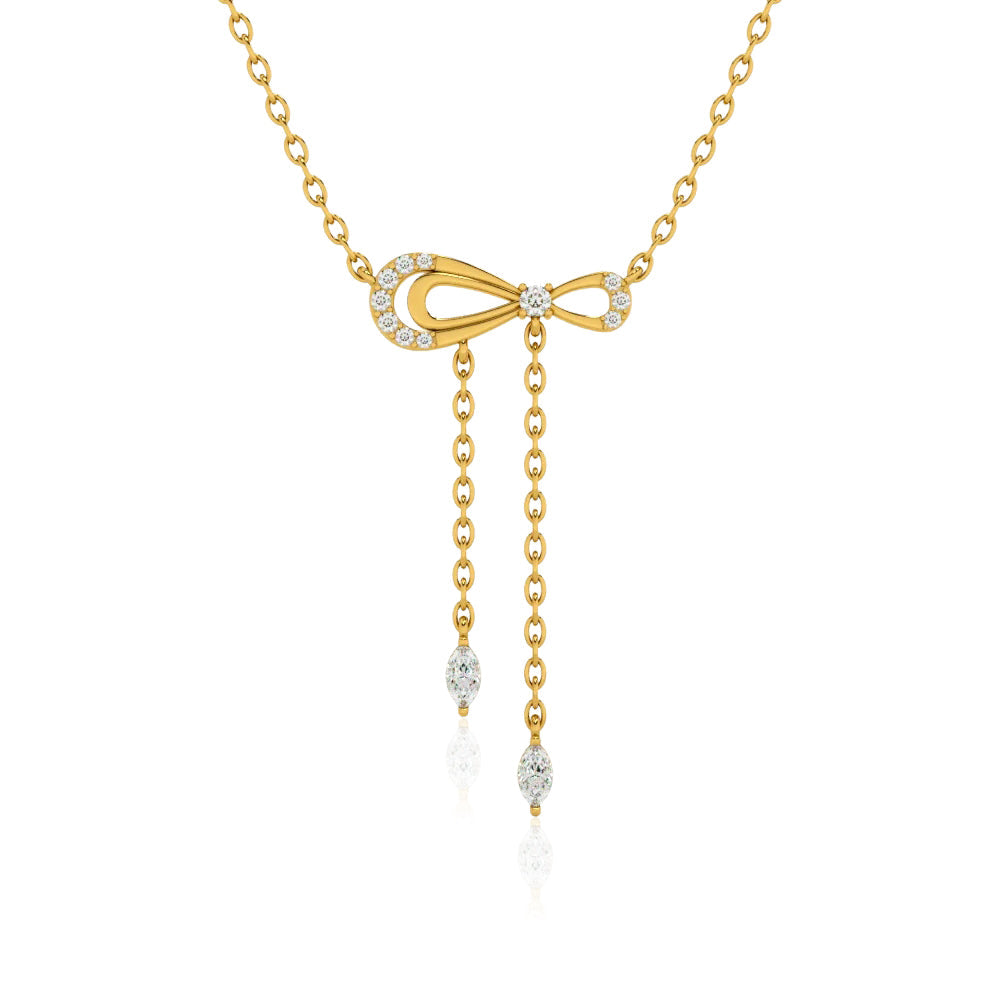 Bow Knot Drops Mangalsutra – Sterling Silver Gold Plated