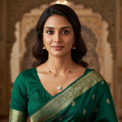 Solitaire Mangalsutra –  Sterling Silver Gold Plated