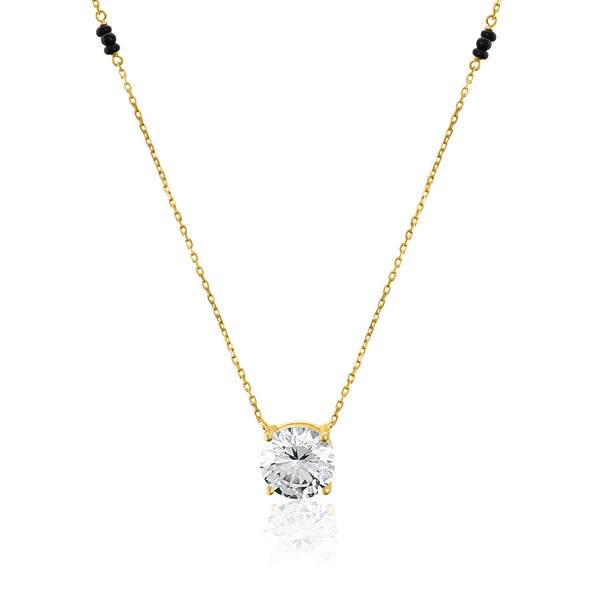 Solitaire Mangalsutra –  Sterling Silver Gold Plated