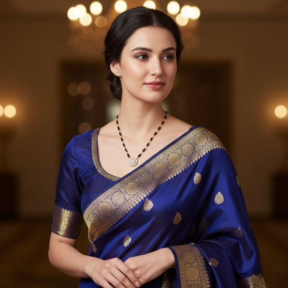 Double Halo Mangalsutra – Sterling Silver Gold-Plated