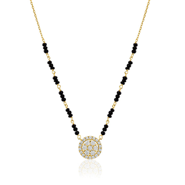 Double Halo Mangalsutra – Sterling Silver Gold-Plated