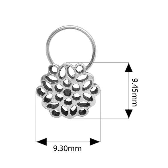 Floral Cutwork Nose Pin - Sterling Silver