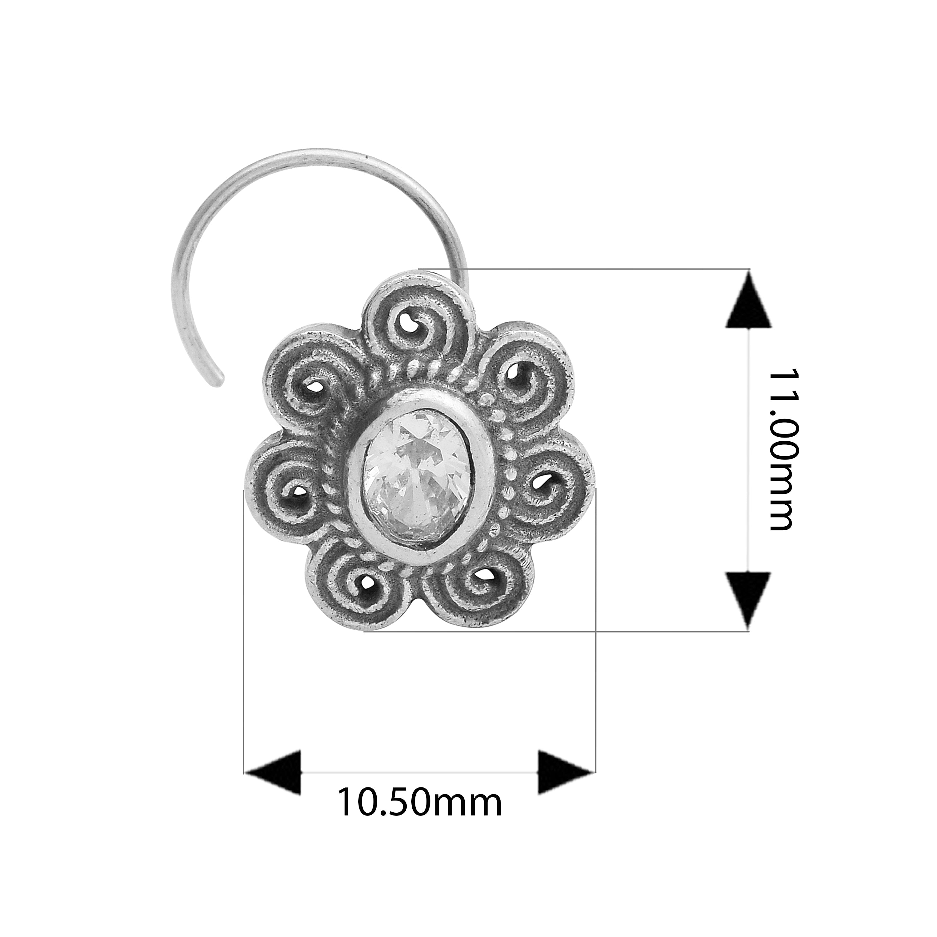 mooneye silver nose pin