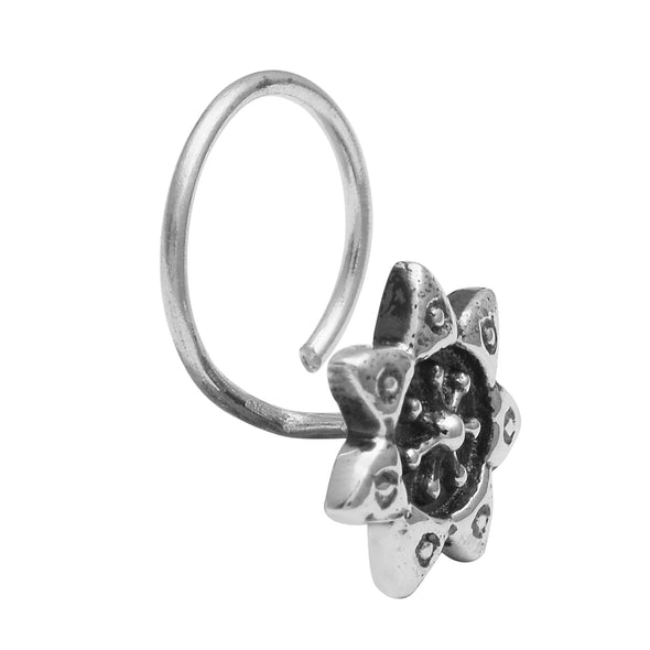 Flower Nose Pin – Sterling Silver