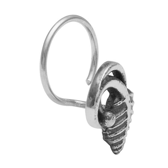 Leaf Curve Nose Pin - Sterling Silver