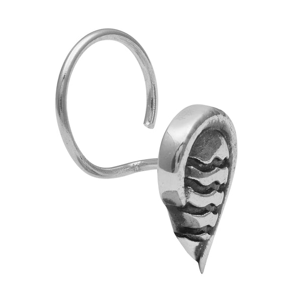 Leaf Wave Design Nose Pin - Sterling Silver
