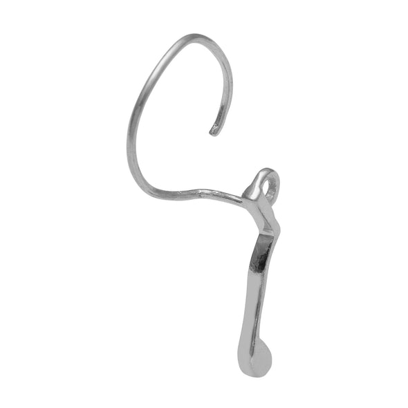 Zigzag Musical Note Nose Pin - Sterling Silver