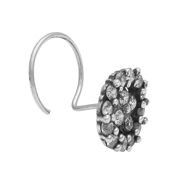 Classic Cluster Diamond Nose Pin - Sterling Silver