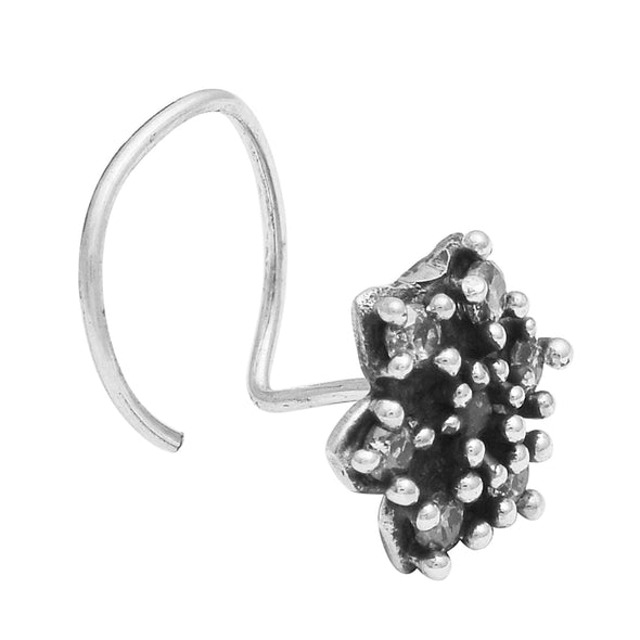 Star Cluster Oxidized Nose Pin - Sterling Silver