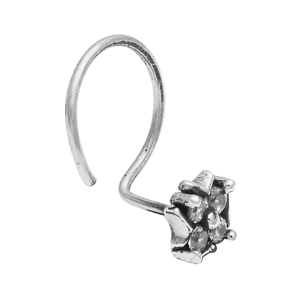 Floral Cluster Nose Pin - Sterling Silver