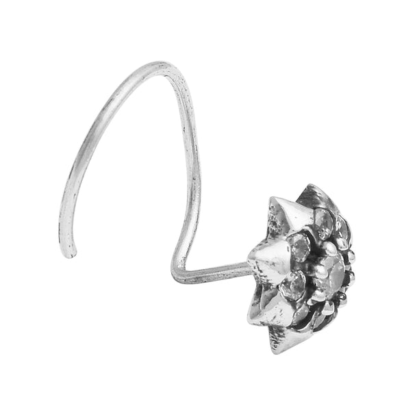 Starburst Floral Nose Pin - Sterling Silver