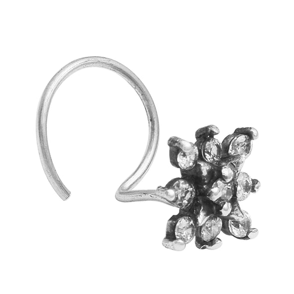 Floral Starburst Nose Pin - Sterling Silver