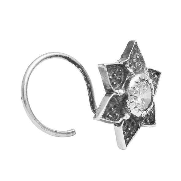 Swirl Design Nose Pin - Sterling Silver