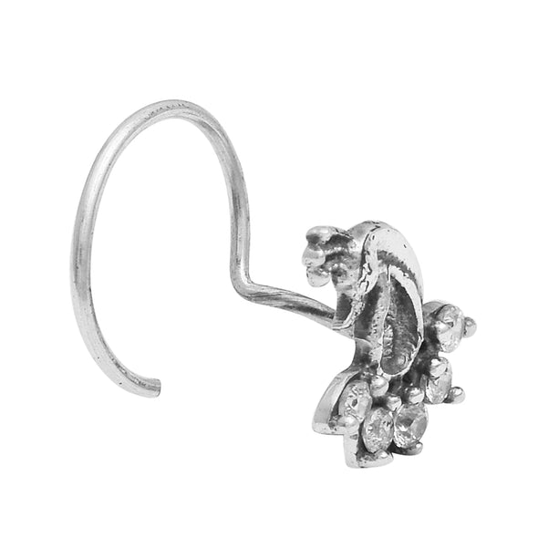 Paisley Floral Nose Pin - Sterling Silver