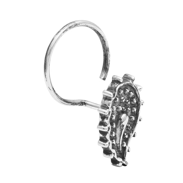 Oxidized Paisley Nose Pin - Sterling Silver