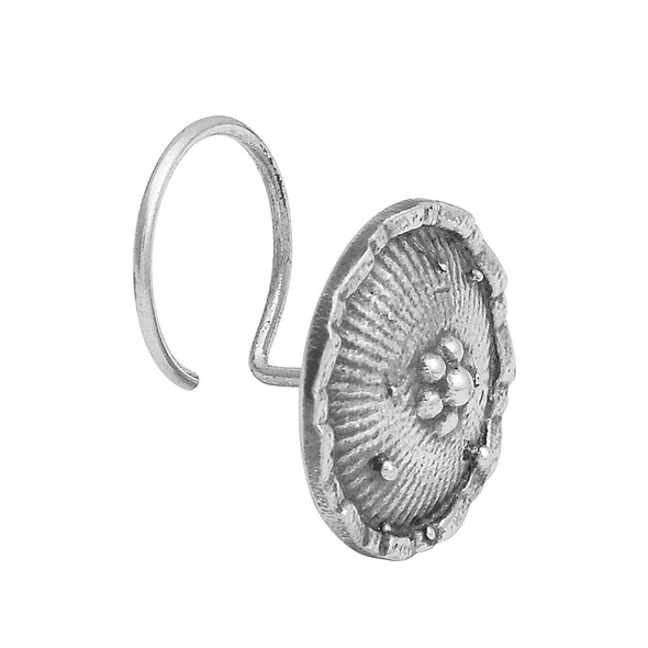 Oxidized Sunburst Nose Pin - Sterling Silver