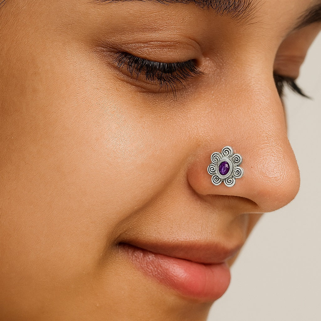 mooneye silver nose pin