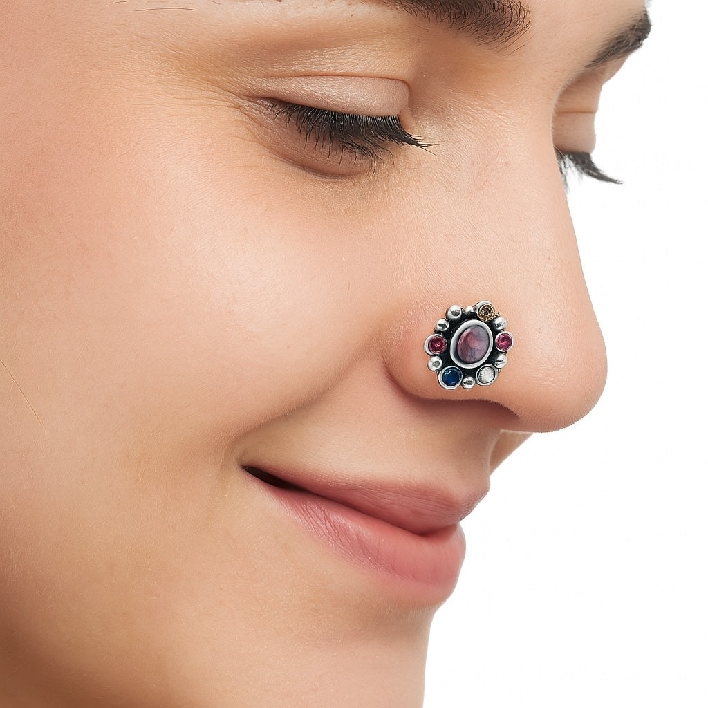 mooneye silver nose pin