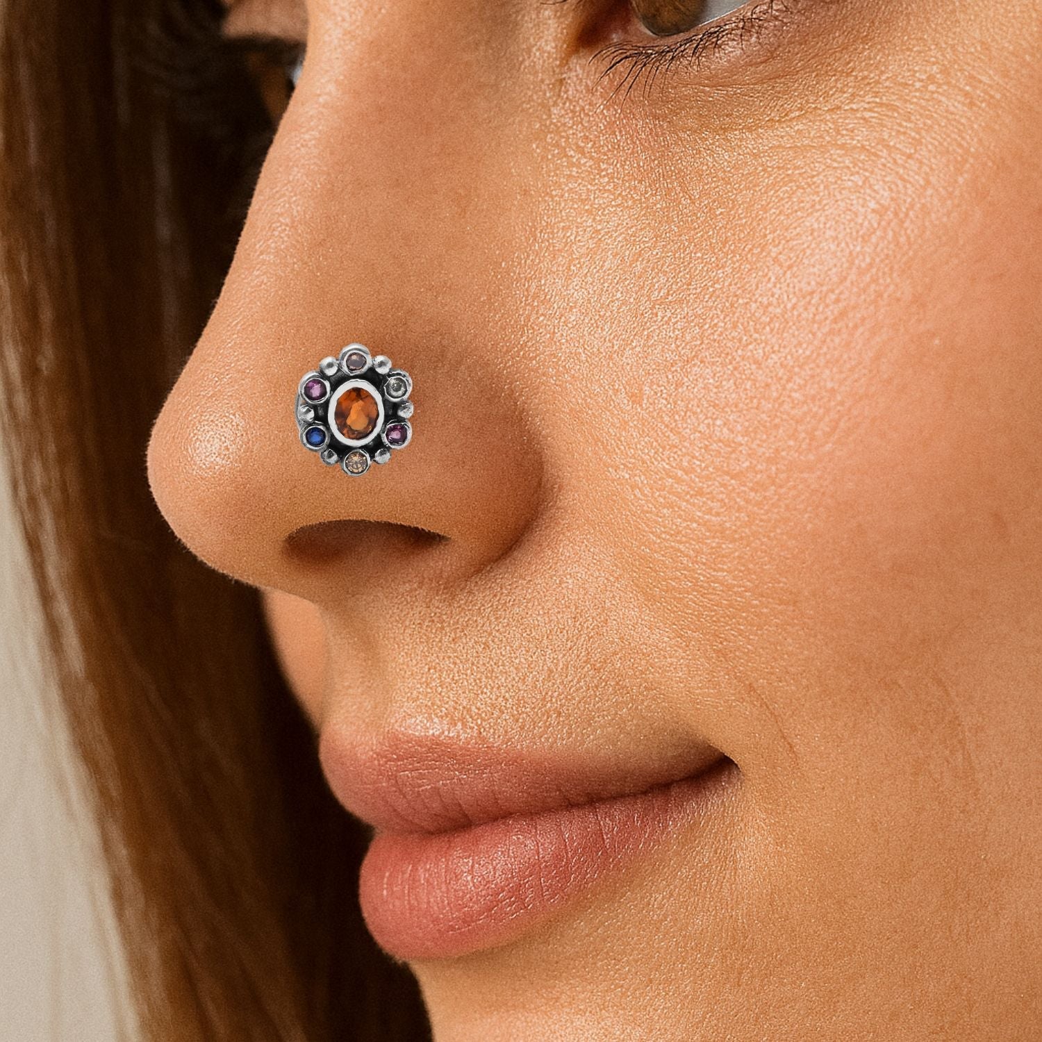 mooneye silver nose pin