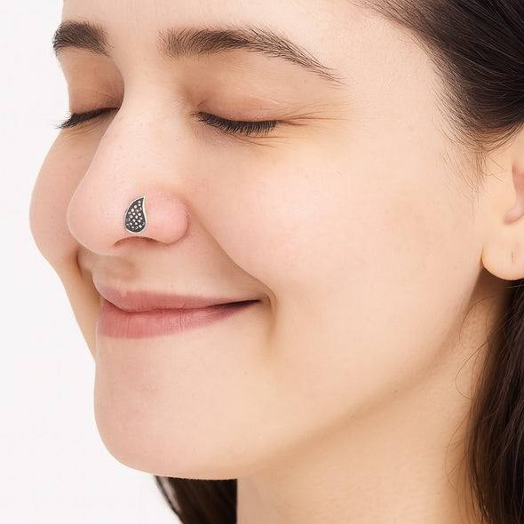 Leaf Nose Pin - Sterling Silver