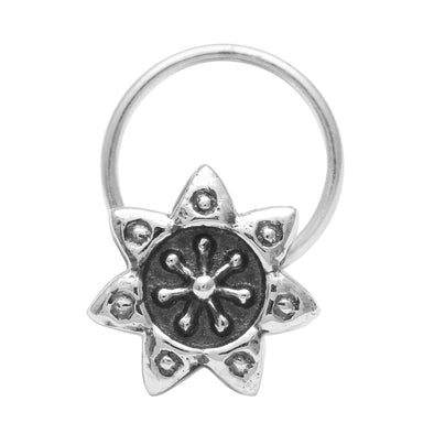 Flower Nose Pin – Sterling Silver