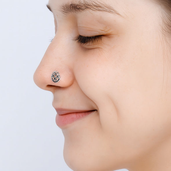 Cutwork Nose Pin - Sterling Silver