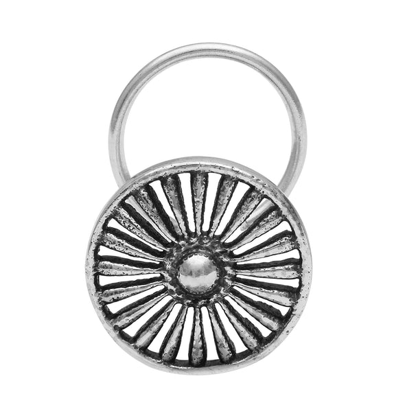 Oxidized Circular Nose Pin - Sterling Silver