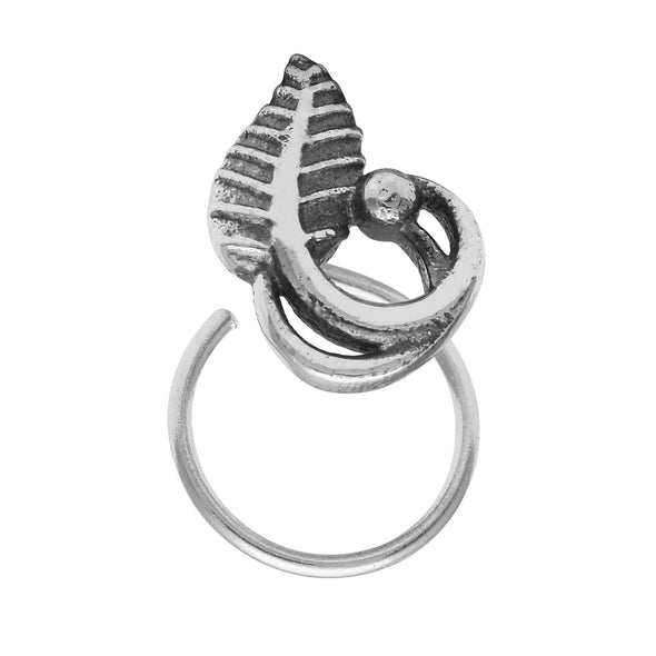 Leaf Curve Nose Pin - Sterling Silver
