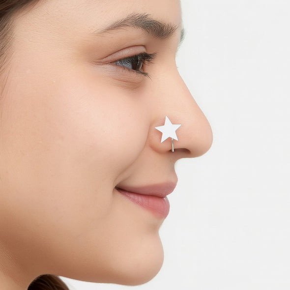 Minimalist Star Nose Pin - Sterling Silver
