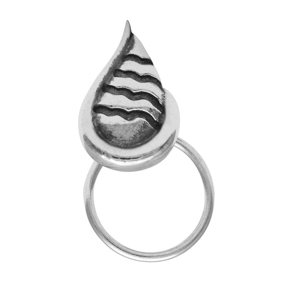 Leaf Wave Design Nose Pin - Sterling Silver