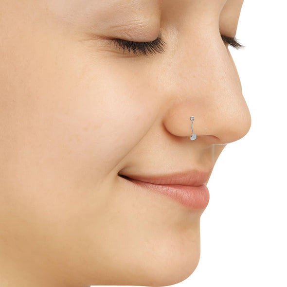 Minimalist Musical Note Design Nose Pin - Sterling Silver