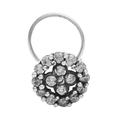 Classic Cluster Diamond Nose Pin - Sterling Silver