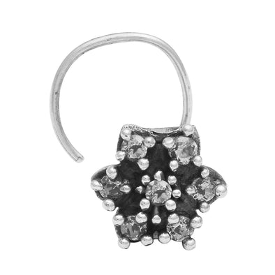 Star Cluster Oxidized Nose Pin - Sterling Silver