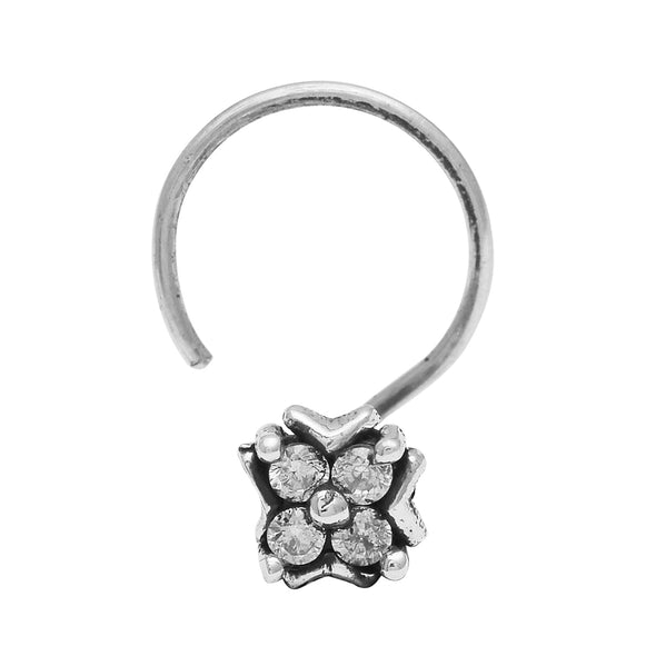 Floral Cluster Nose Pin - Sterling Silver