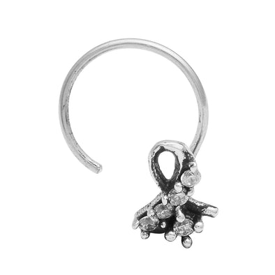 Oxidized Ribbon Nose Pin - Sterling Silver