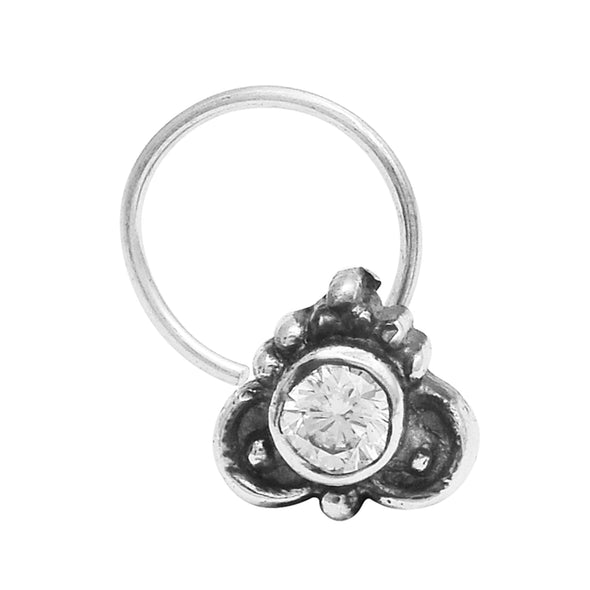 Three-Petal Nose Pin - Sterling Silver