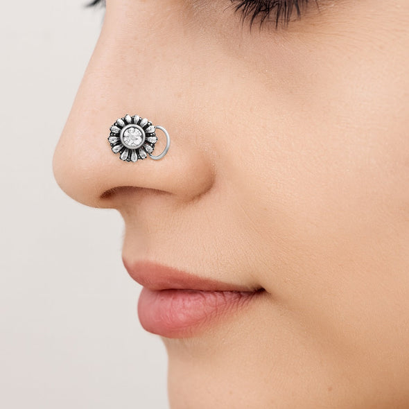 Sunflower Nose Pin - Sterling Silver