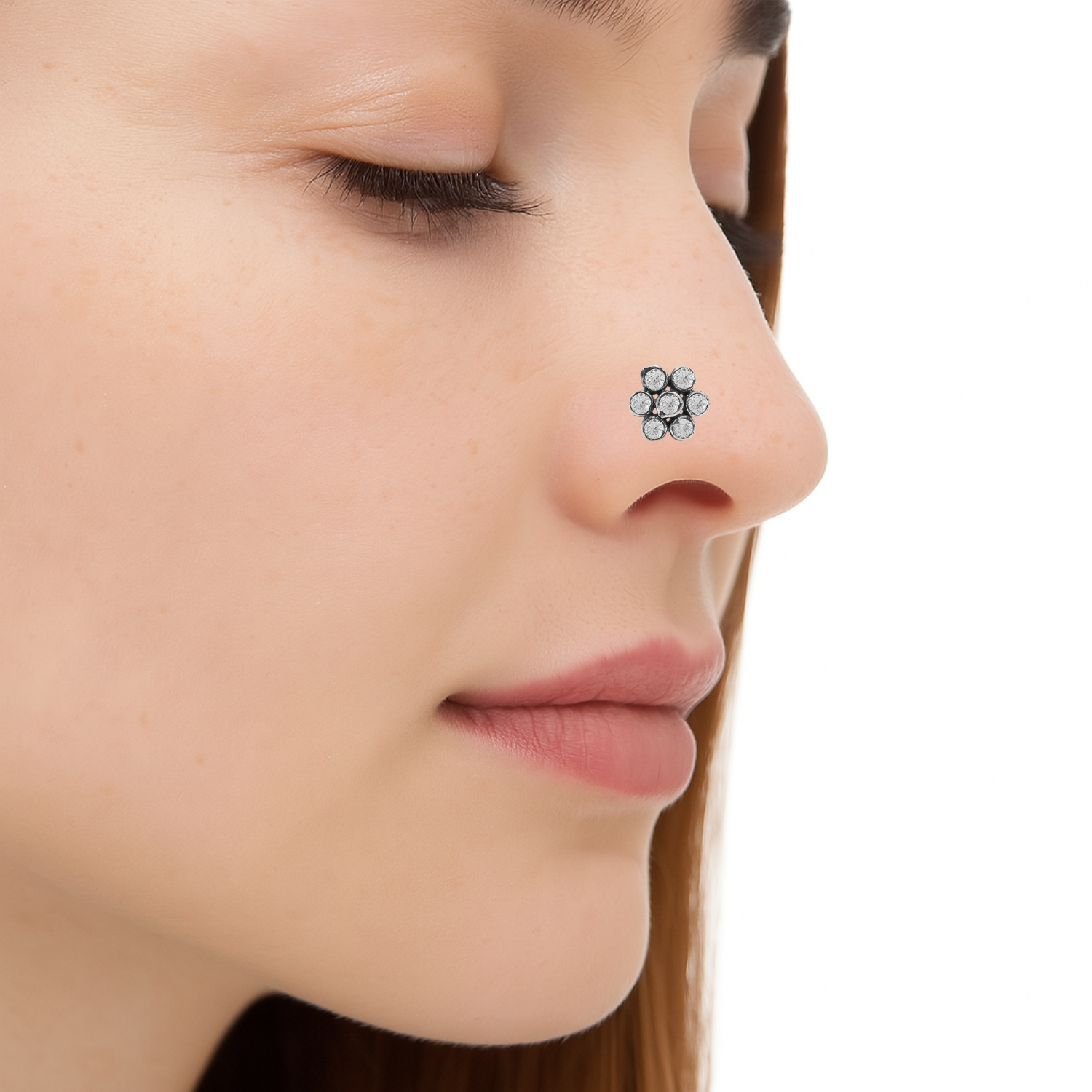 mooneye silver nose pin