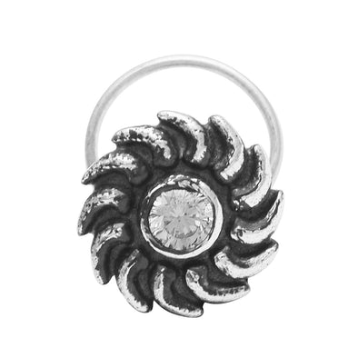 Oxidized Swirl Nose Pin - Sterling Silver