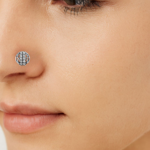 Twin Line Nose Pin - Sterling Silver