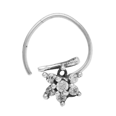 Delicate Sparkle Cluster Nose Pin - Sterling Silver